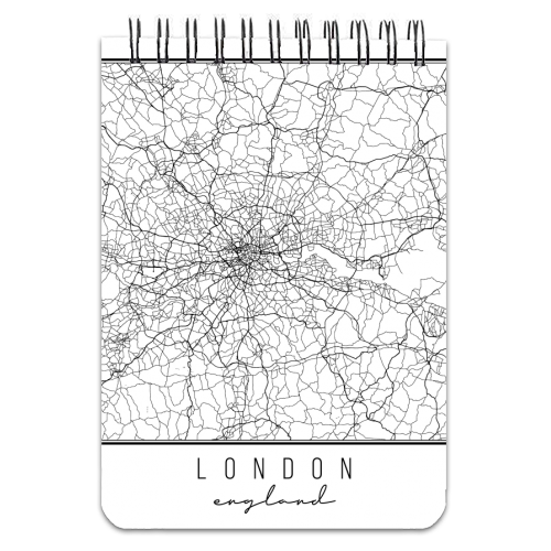 London England Street Map - personalised A4, A5, A6 notebook by Toni Scott