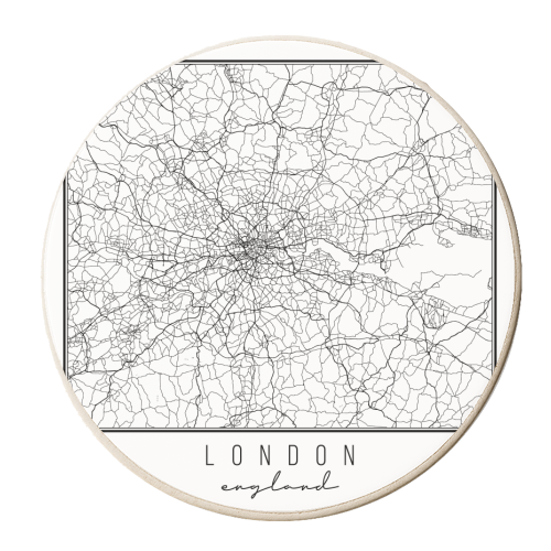 London England Street Map - personalised beer coaster by Toni Scott
