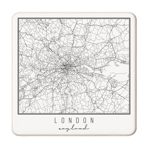 London England Street Map - personalised beer coaster by Toni Scott
