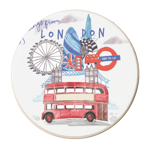 London Greetings - personalised beer coaster by The Yellow Box
