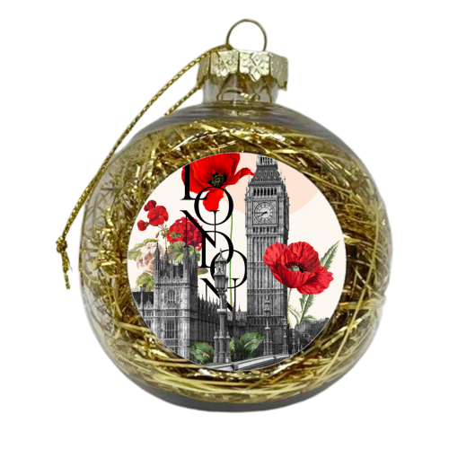 London in bloom - xmas bauble by Larissa Grace