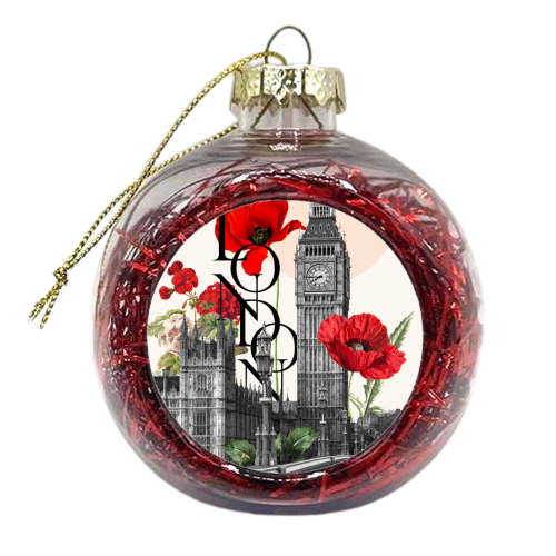 London in bloom - xmas bauble by Larissa Grace