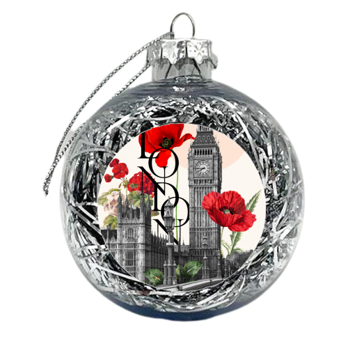 London in bloom - xmas bauble by Larissa Grace