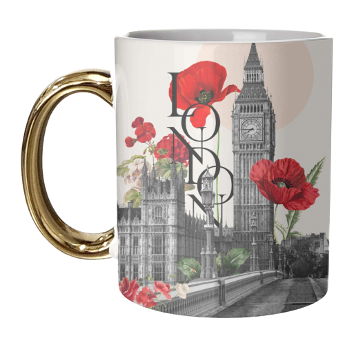 London in bloom - unique mug by Larissa Grace