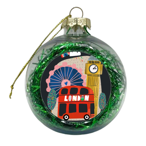 London Love - xmas bauble by Nichola Cowdery