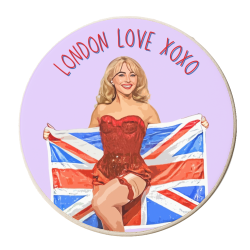 London Love Sabrina xoxo - personalised beer coaster by DOLLY WOLFE