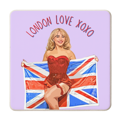 London Love Sabrina xoxo - personalised beer coaster by DOLLY WOLFE