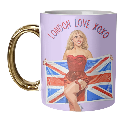 London Love Sabrina xoxo - unique mug by DOLLY WOLFE