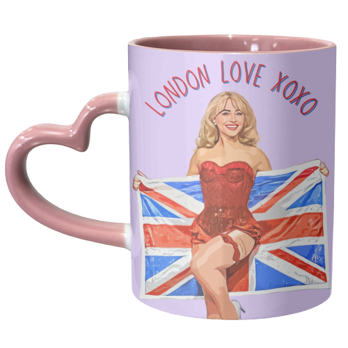 London Love Sabrina xoxo - unique mug by DOLLY WOLFE