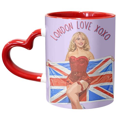London Love Sabrina xoxo - unique mug by DOLLY WOLFE