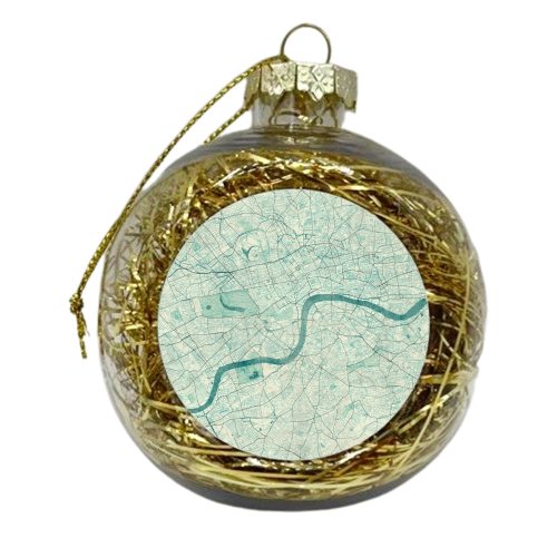 London Map Blue Vintage - xmas bauble by City Art Posters