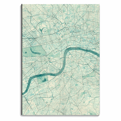London Map Blue Vintage - personalised A4, A5, A6 notebook by City Art Posters