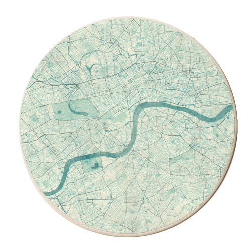 London Map Blue Vintage - personalised beer coaster by City Art Posters