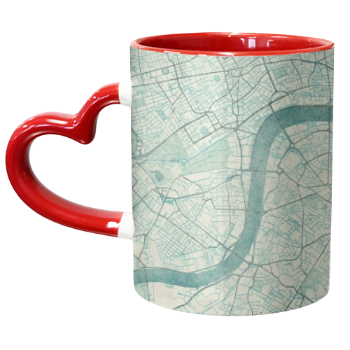 London Map Blue Vintage - unique mug by City Art Posters