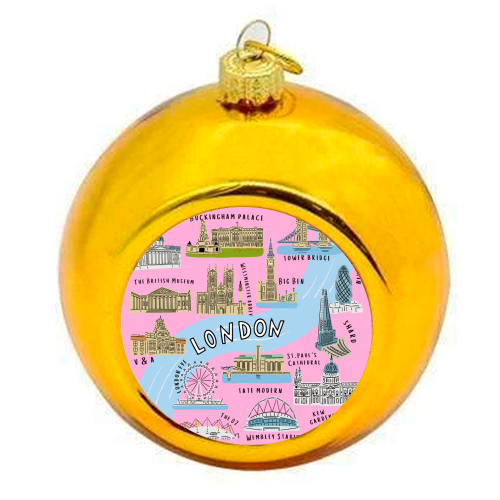 LONDON MAP - colourful christmas bauble by Lilly Rose