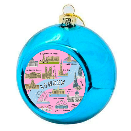 LONDON MAP - colourful christmas bauble by Lilly Rose
