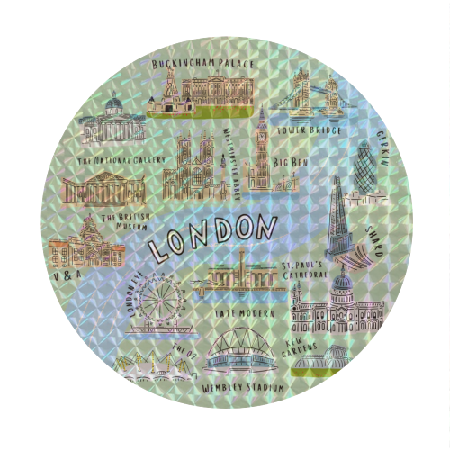 LONDON MAP green - Circle Sticker by Lilly Rose