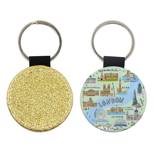 LONDON MAP green - keyring by Lilly Rose