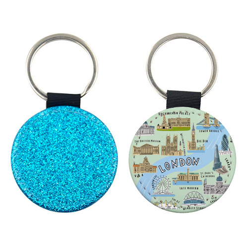 LONDON MAP green - keyring by Lilly Rose