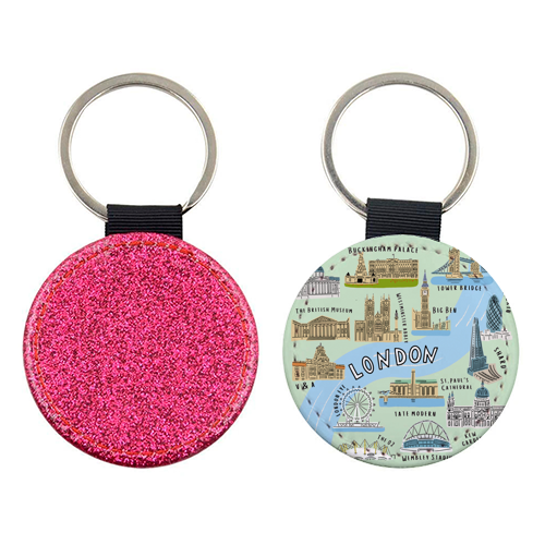 LONDON MAP green - keyring by Lilly Rose