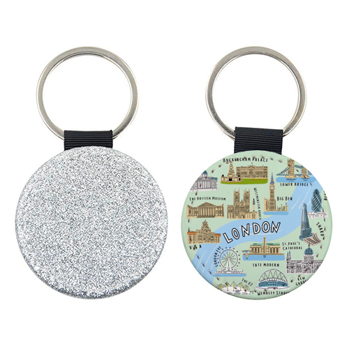 LONDON MAP green - keyring by Lilly Rose