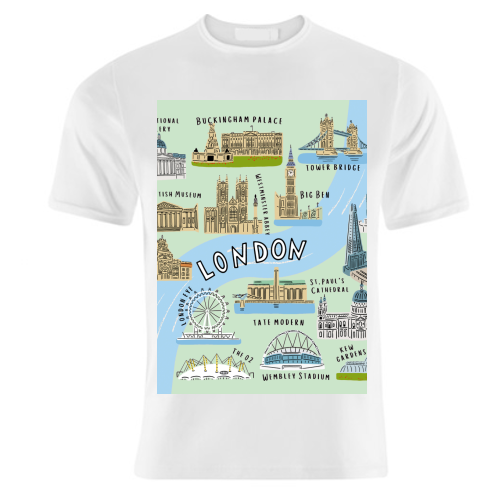 LONDON MAP green - unique t shirt by Lilly Rose