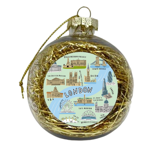 LONDON MAP green - xmas bauble by Lilly Rose