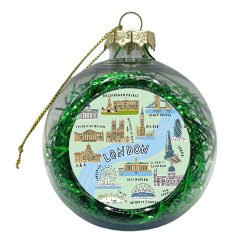 LONDON MAP green - xmas bauble by Lilly Rose