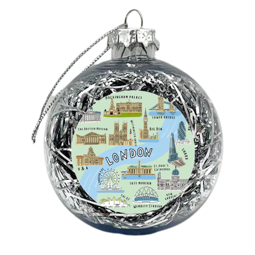 LONDON MAP green - xmas bauble by Lilly Rose