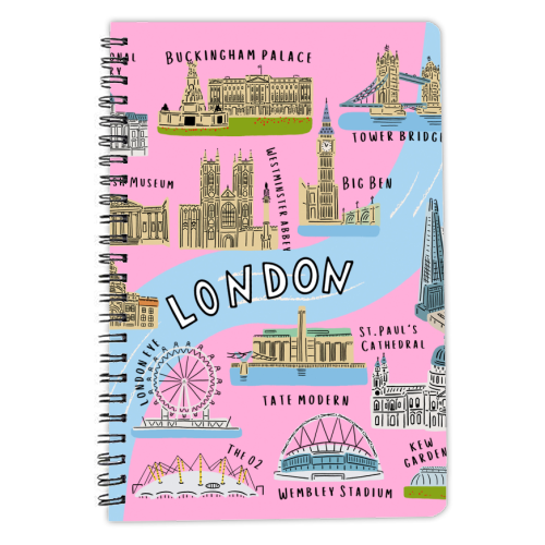 LONDON MAP - personalised A4, A5, A6 notebook by Lilly Rose