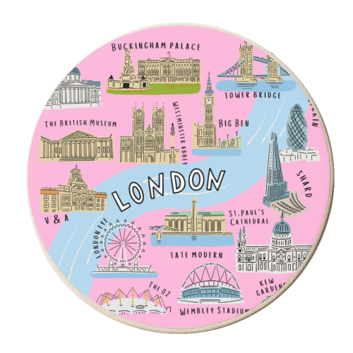 LONDON MAP - personalised beer coaster by Lilly Rose
