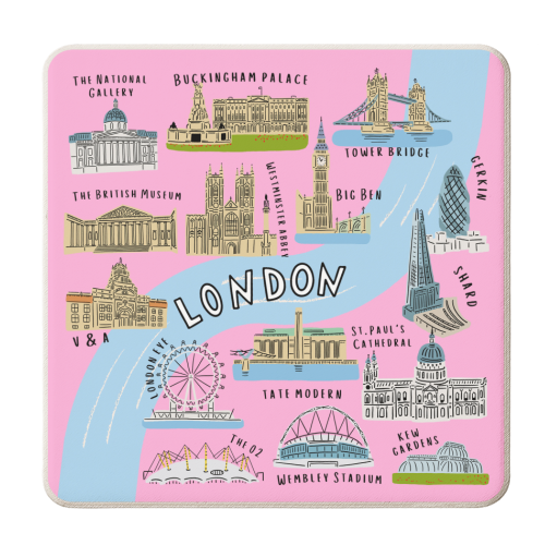 LONDON MAP - personalised beer coaster by Lilly Rose