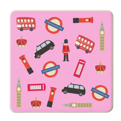 London Pattern - personalised beer coaster by Lilly Rose