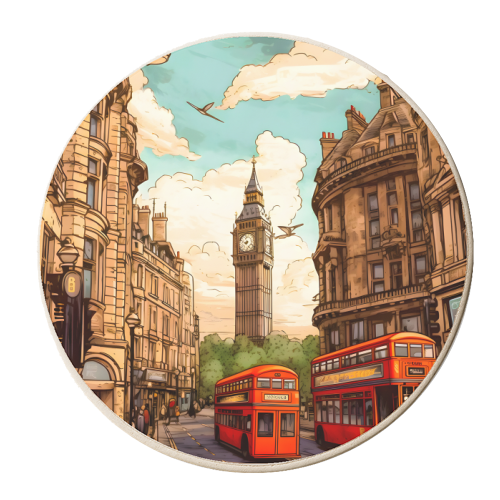 London  Retro Vintage - personalised beer coaster by Kun Pact