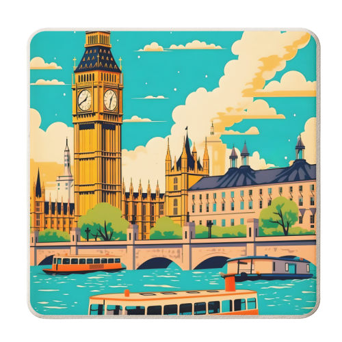 London Retro Vintage Travel - personalised beer coaster by Kun Pact