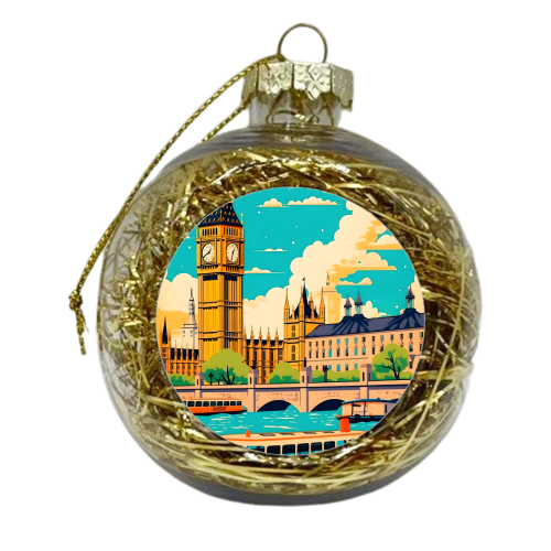 London Retro Vintage Travel - xmas bauble by Kun Pact