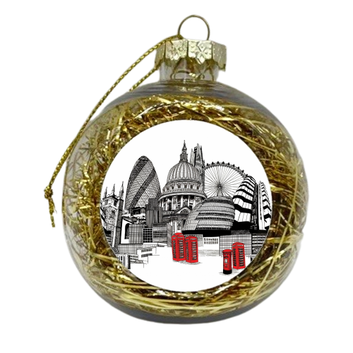London Skyline - xmas bauble by Katie Clement