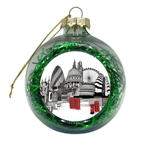 London Skyline - xmas bauble by Katie Clement