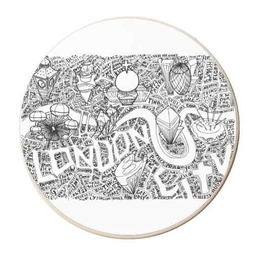 London Slang Map - personalised beer coaster by Vas