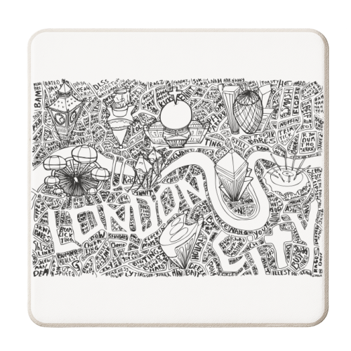London Slang Map - personalised beer coaster by Vas