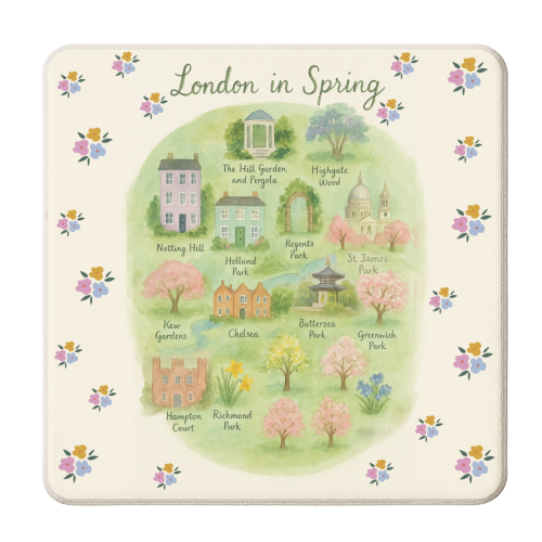 London Spring - personalised beer coaster by The Yellow Box