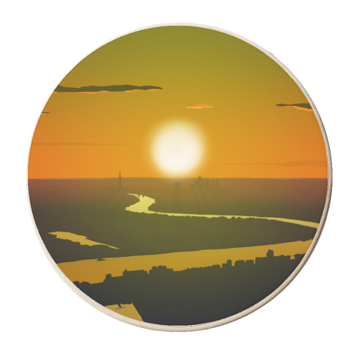 London Sunrise - personalised beer coaster by Richard O'Neill