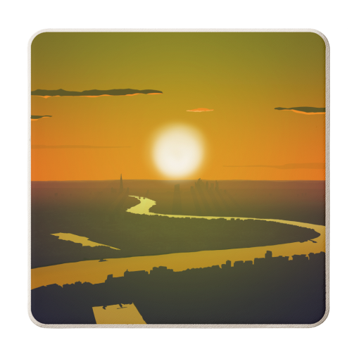 London Sunrise - personalised beer coaster by Richard O'Neill