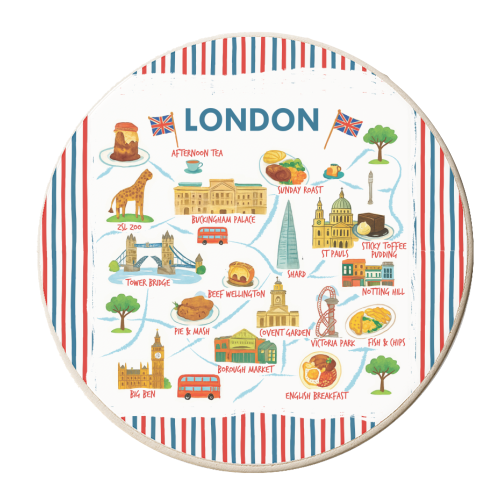 London Touristy Map! - personalised beer coaster by The Yellow Box