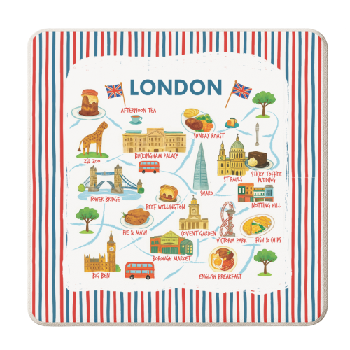 London Touristy Map! - personalised beer coaster by The Yellow Box