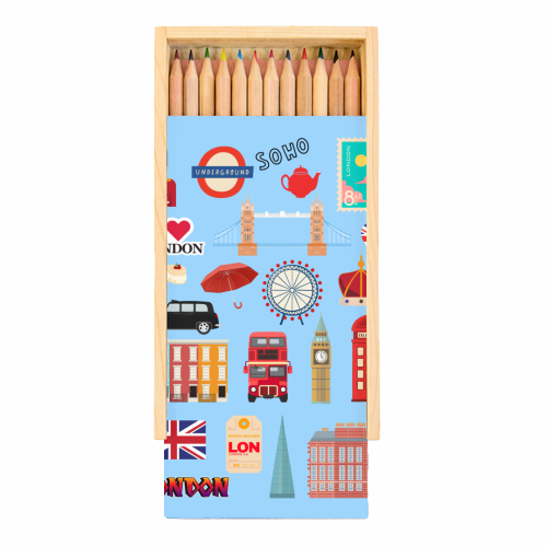 London Town - Coloured Pencils with Box by Lilly Rose