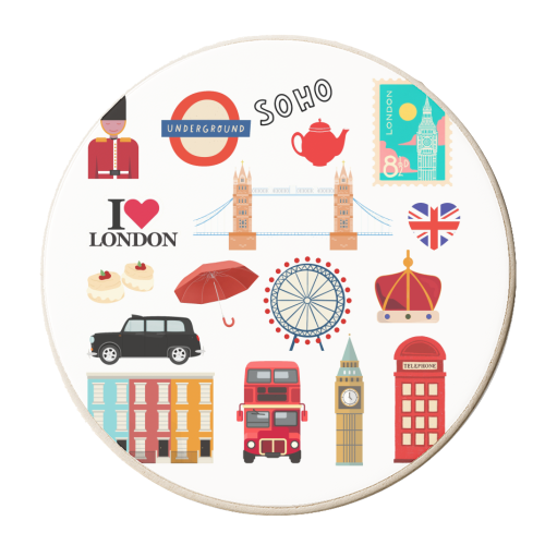 London Town on White - personalised beer coaster by Lilly Rose