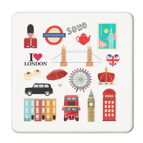 London Town on White - personalised beer coaster by Lilly Rose