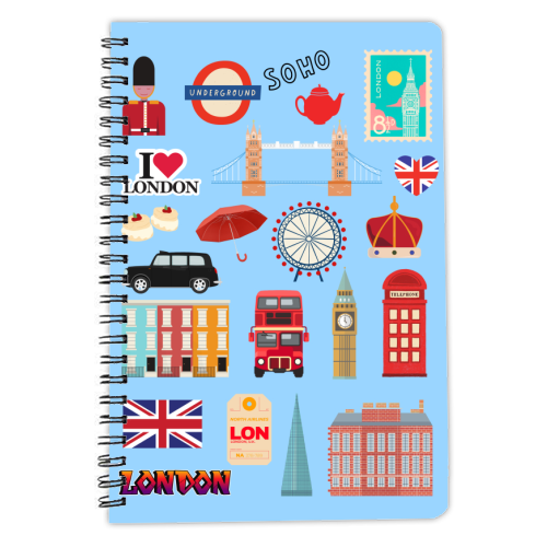 London Town - personalised A4, A5, A6 notebook by Lilly Rose