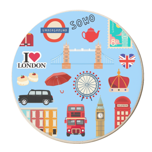 London Town - personalised beer coaster by Lilly Rose